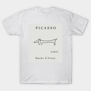 Picasso abstract dog line art T-Shirt